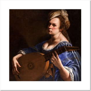 Artemisia Gentileschi , Self Portrait as a Lute Player Posters and Art